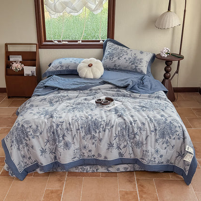 Retro Floral Pure Cotton Double-layer Gauze Summer Quilt