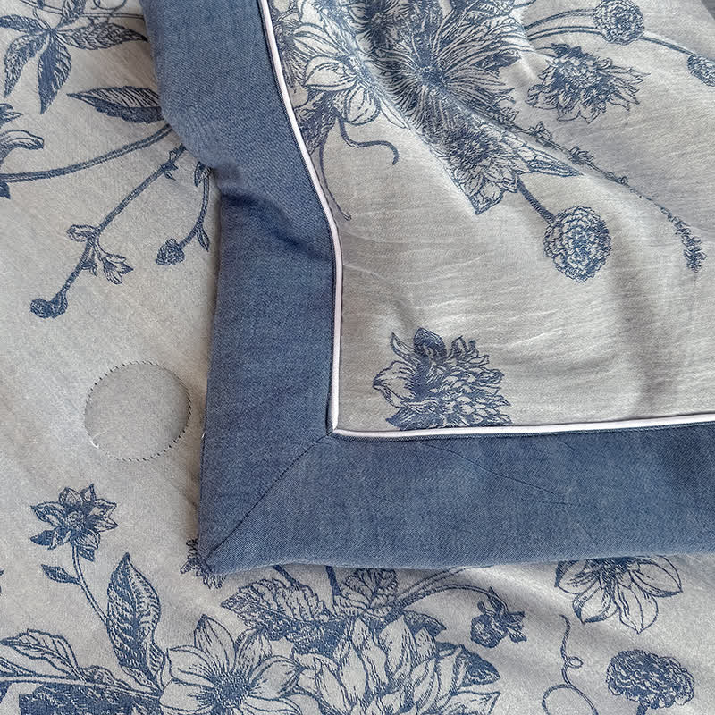 Retro Floral Pure Cotton Double-layer Gauze Summer Quilt