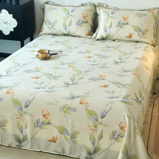 Muted Floral Silky Soft Summer Coverlet