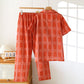 Unisex Plaid Cotton Yarn-Dyed Loungewear Set