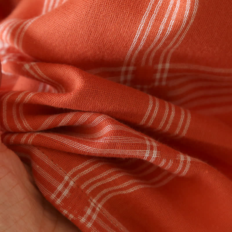 Unisex Plaid Cotton Yarn-Dyed Loungewear Set