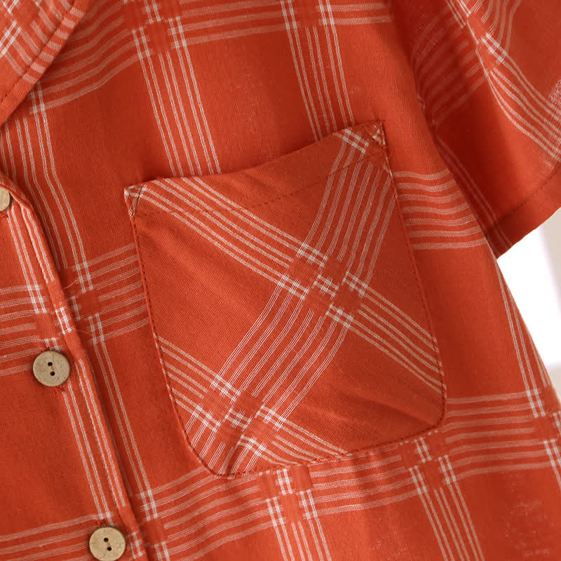 Unisex Plaid Cotton Yarn-Dyed Loungewear Set - image 4