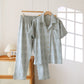 Unisex Plaid Cotton Yarn-Dyed Loungewear Set