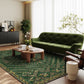 Moroccan Geometric Dark Green Area Rug