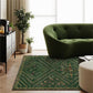 Moroccan Geometric Dark Green Area Rug