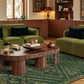 Moroccan Geometric Dark Green Area Rug