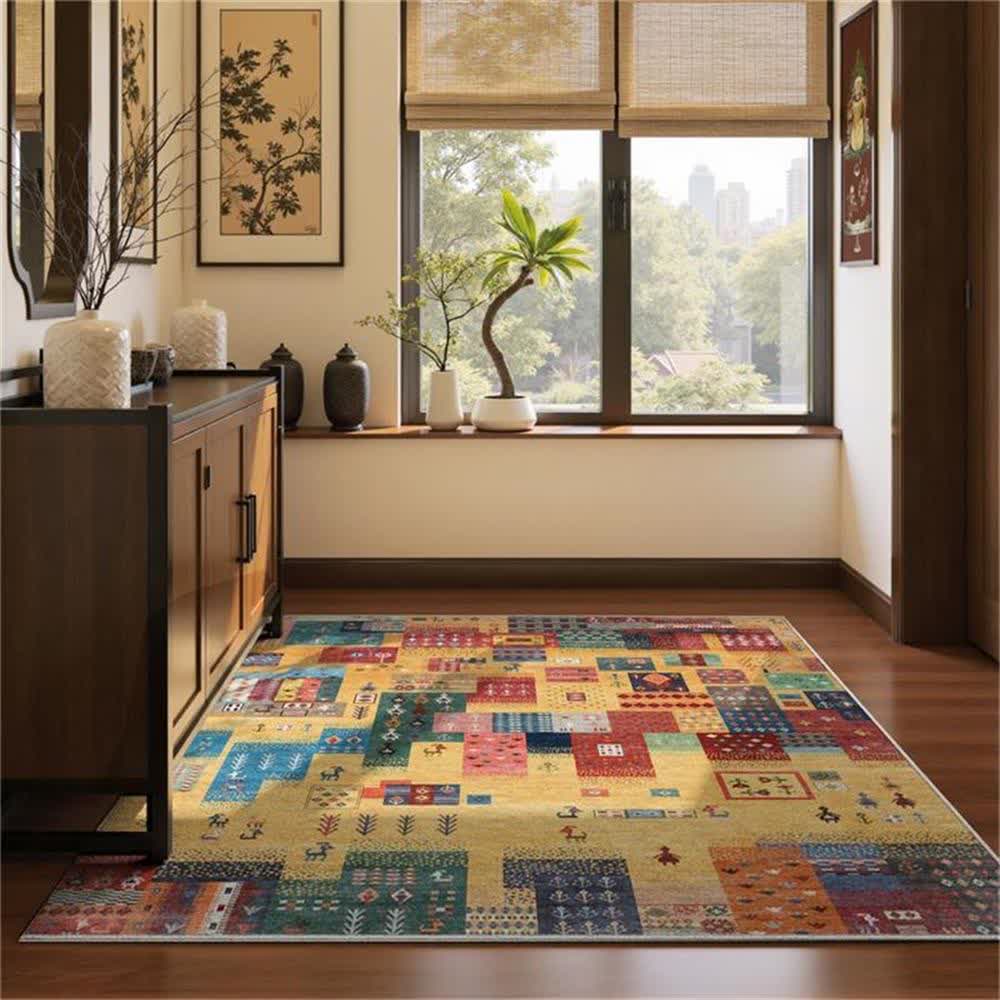 Nomadic Ethnic Splicing Geometric Area Rug