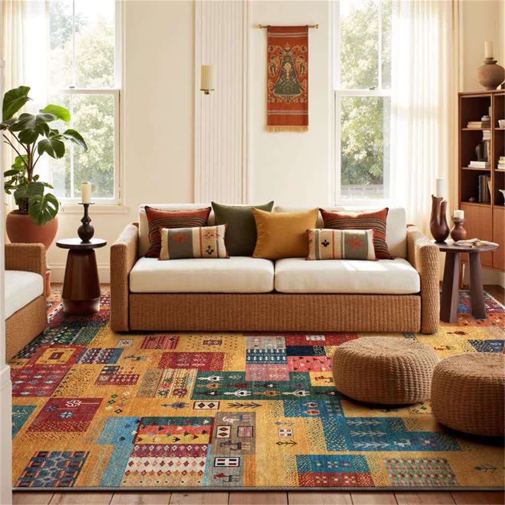 Nomadic Ethnic Splicing Geometric Area Rug