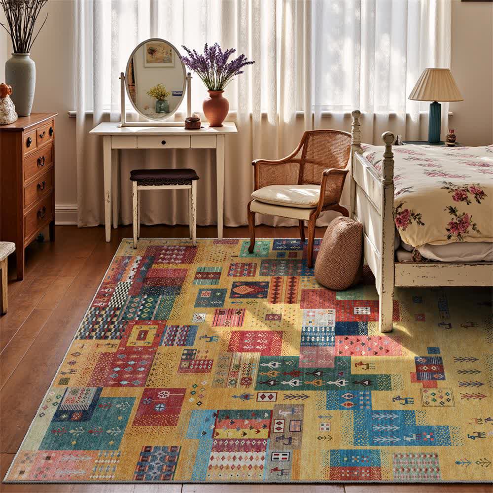 Nomadic Ethnic Splicing Geometric Area Rug