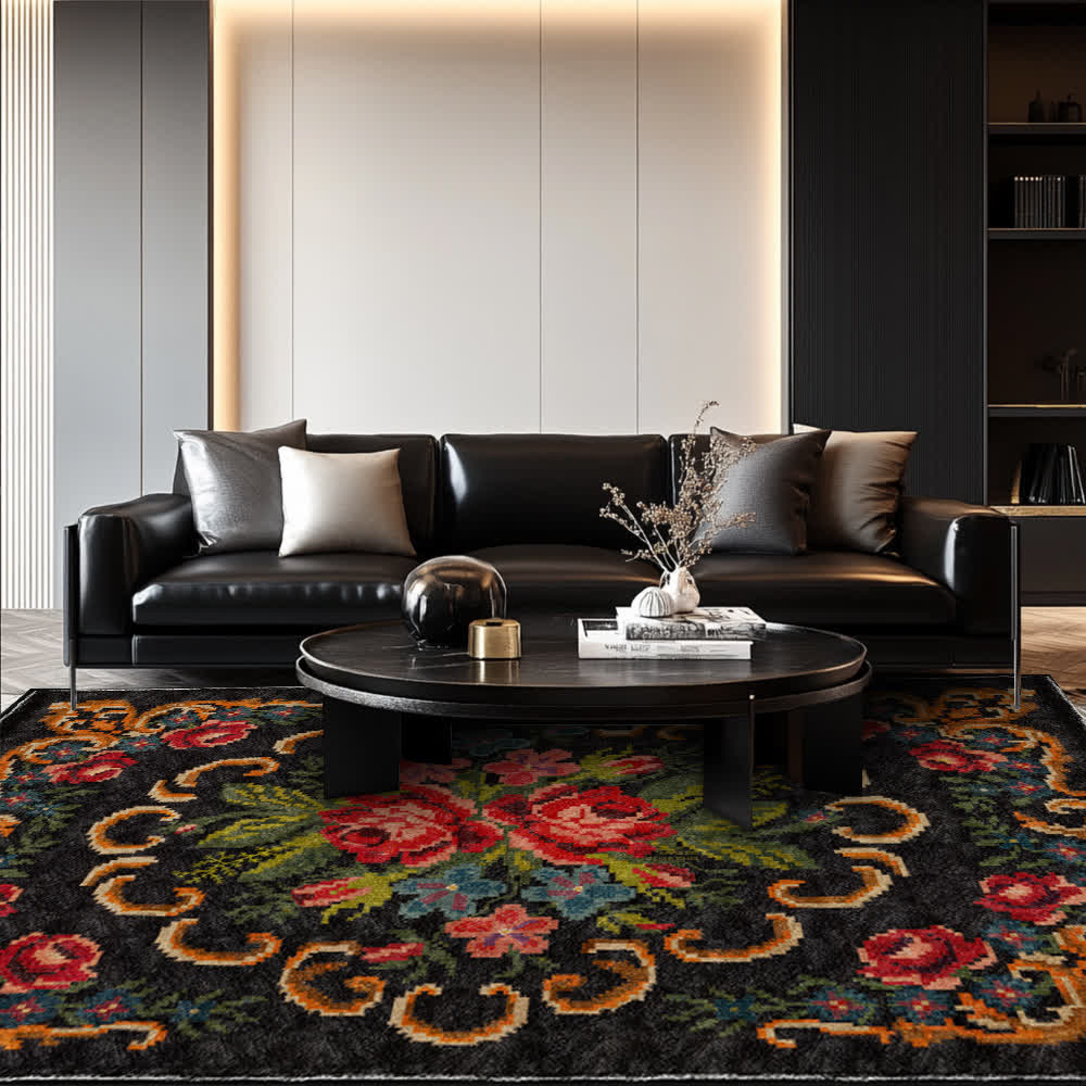 Vintage Rose Indoor Outdoor Area Rug