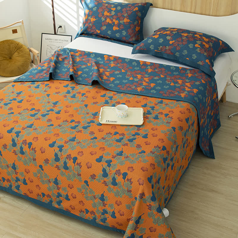 Gourd Pattern Cotton Yarn-dyed Quilt