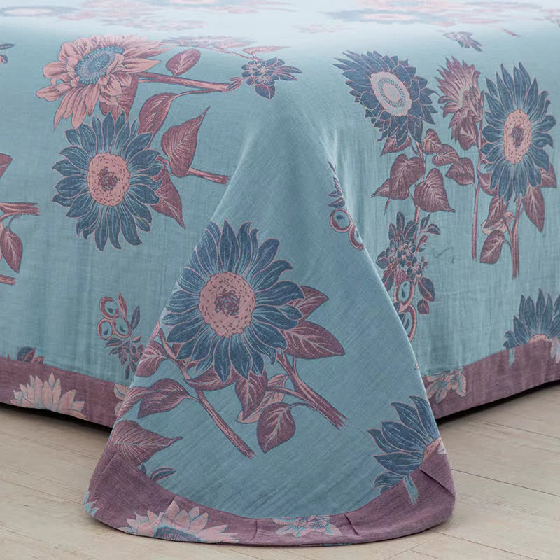 Sunflower Cotton Gauze Jacquard Bedding Set(4pcs)
