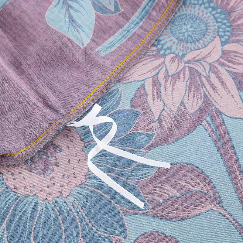 Sunflower Cotton Gauze Jacquard Bedding Set(4pcs)