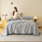 Nordic Style Geometric Cotton Muslin Bedspread