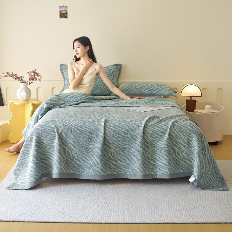 Zebra Print Cotton Muslin Bedspread