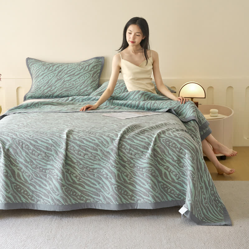 Zebra Print Cotton Muslin Bedspread