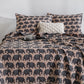 Thai Elephant Print Cotton Muslin Bedspread
