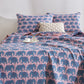 Thai Elephant Print Cotton Muslin Bedspread