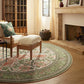 Floral Bird Waterproof Round-shaped Area Rug
