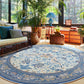 Floral Bird Waterproof Round-shaped Area Rug