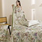 Orchid Print Cool Natural Fiber Bedspread - image 1