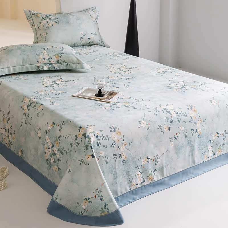 Rose Print Cool Natural Fiber Bedspread