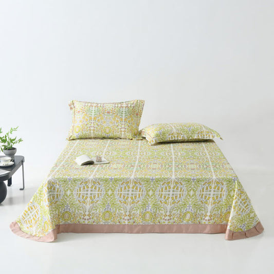 Artistic Floral Cool Natural Fiber Bedspread