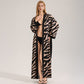 Zebra Print Long Sleeve Kimono Bathrobe