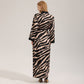 Zebra Print Long Sleeve Kimono Bathrobe