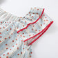 Red Floral Flutter Sleeve Cotton Sleepwear