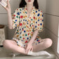 Colorful Polka Dot Ruffle Sleeve Sleepwear