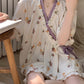 Floral Ruffle Sleeve Pajama Set