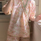 Pink Floral Ruffle Sleeve Pajama Set