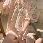 Pink Floral Ruffle Sleeve Pajama Set