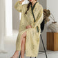 Rose Print Ruffle Trim Kimono Robe
