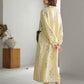 Rose Print Ruffle Trim Kimono Robe