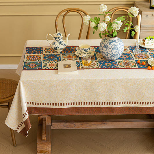 Moroccan Style Jacquard Decorative Tablecloth