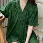 Stylish Botanical Ruffle Sleeve Pajama Set