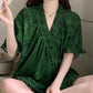 Stylish Botanical Ruffle Sleeve Pajama Set