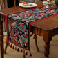 Vintage Tassel Jacquard Floral Table Runner