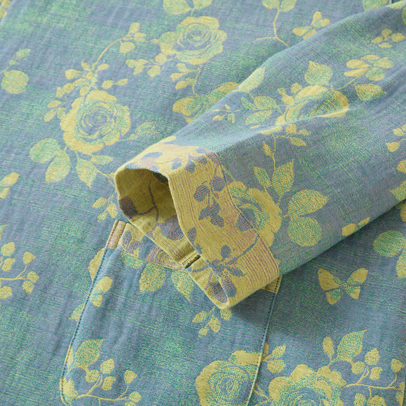 Rose Jacquard Cotton Gauze Sleepwear Set