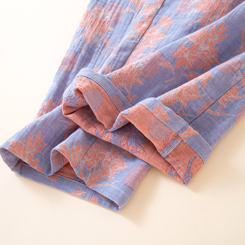 Oriental Lily Cotton Gauze Sleepwear Set