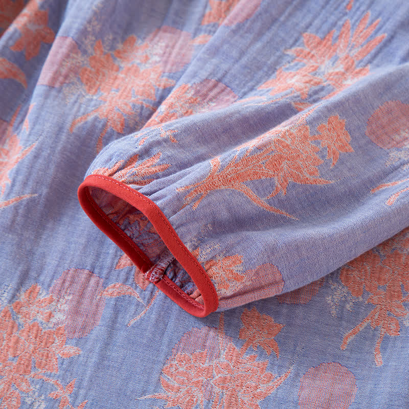 Oriental Lily Cotton Gauze Sleepwear Set