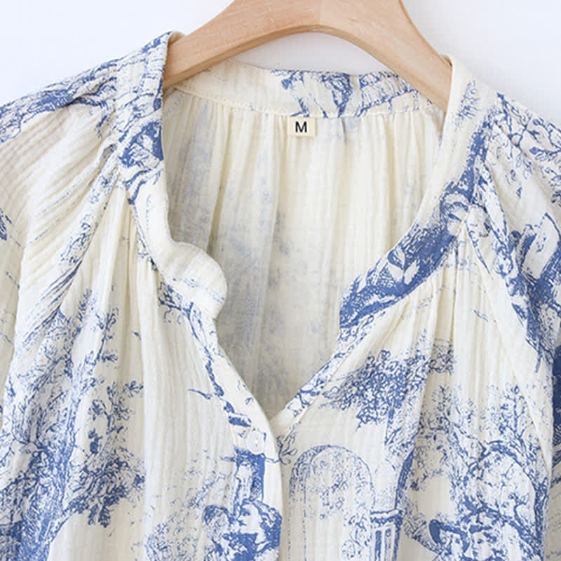 Toile Print Cotton Gauze Nightdress - image 5