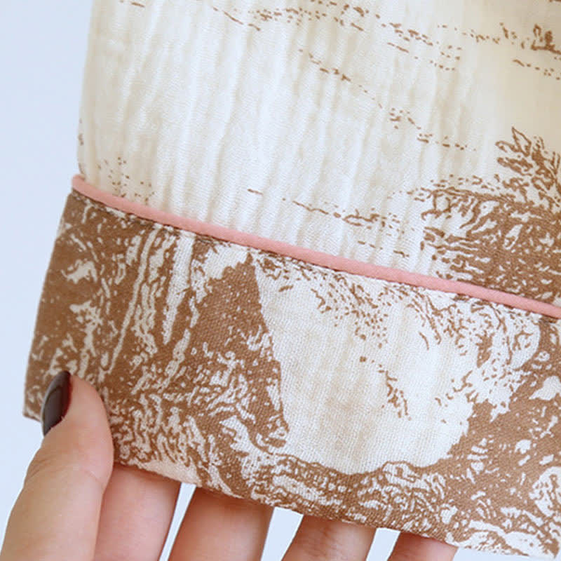 Ink-wash Toile Print Cotton Gauze Loungewear - image 5