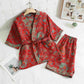 Unisex Oriental Floral Cotton Kimono Loungewear