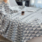 Geometric Triangle Print Cotton Muslin Quilt