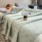 Square Stripe Print Cotton Muslin Quilt