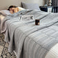 Minimalist Stripe Print Cotton Muslin Quilt