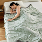 Green Bamboo Print Cooling Bedspread